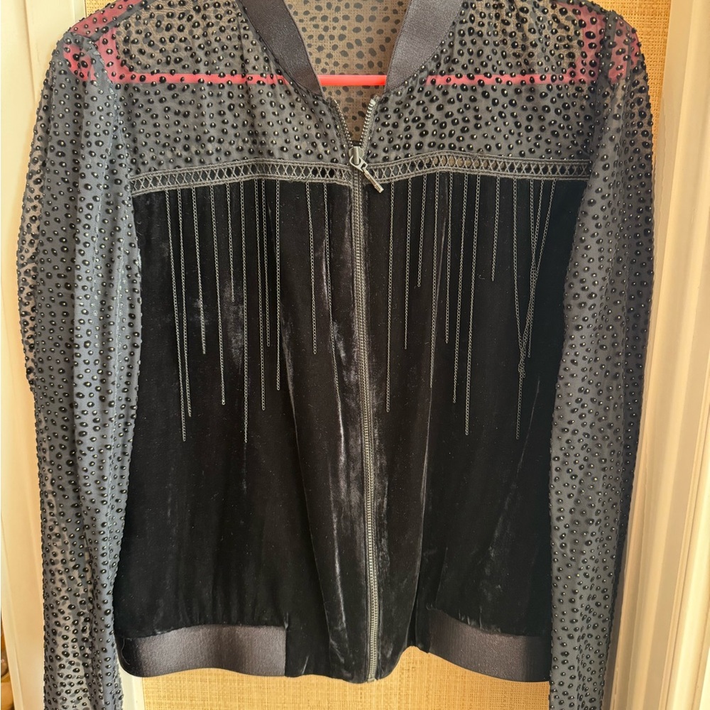 Black velvet Women's bomber Jacket